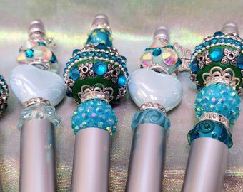 Boho Beaded Ballpoint Pen: Handmade Junk Journal Pen with Ink Refill