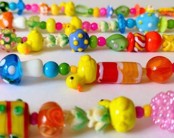 Duck Lampwork Bead Charm: Purse, Backpack, Journal Zipper Pull