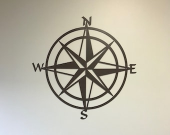 Steel Compass, Outdoor Garden Decor