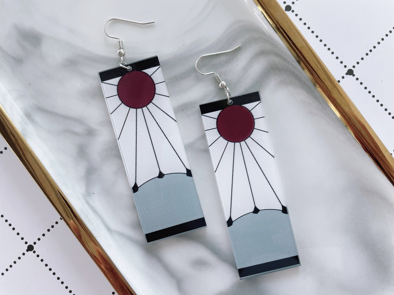 Hanafuda Earringsanime Earrings Hanafuda Cassette Earrings Etsy