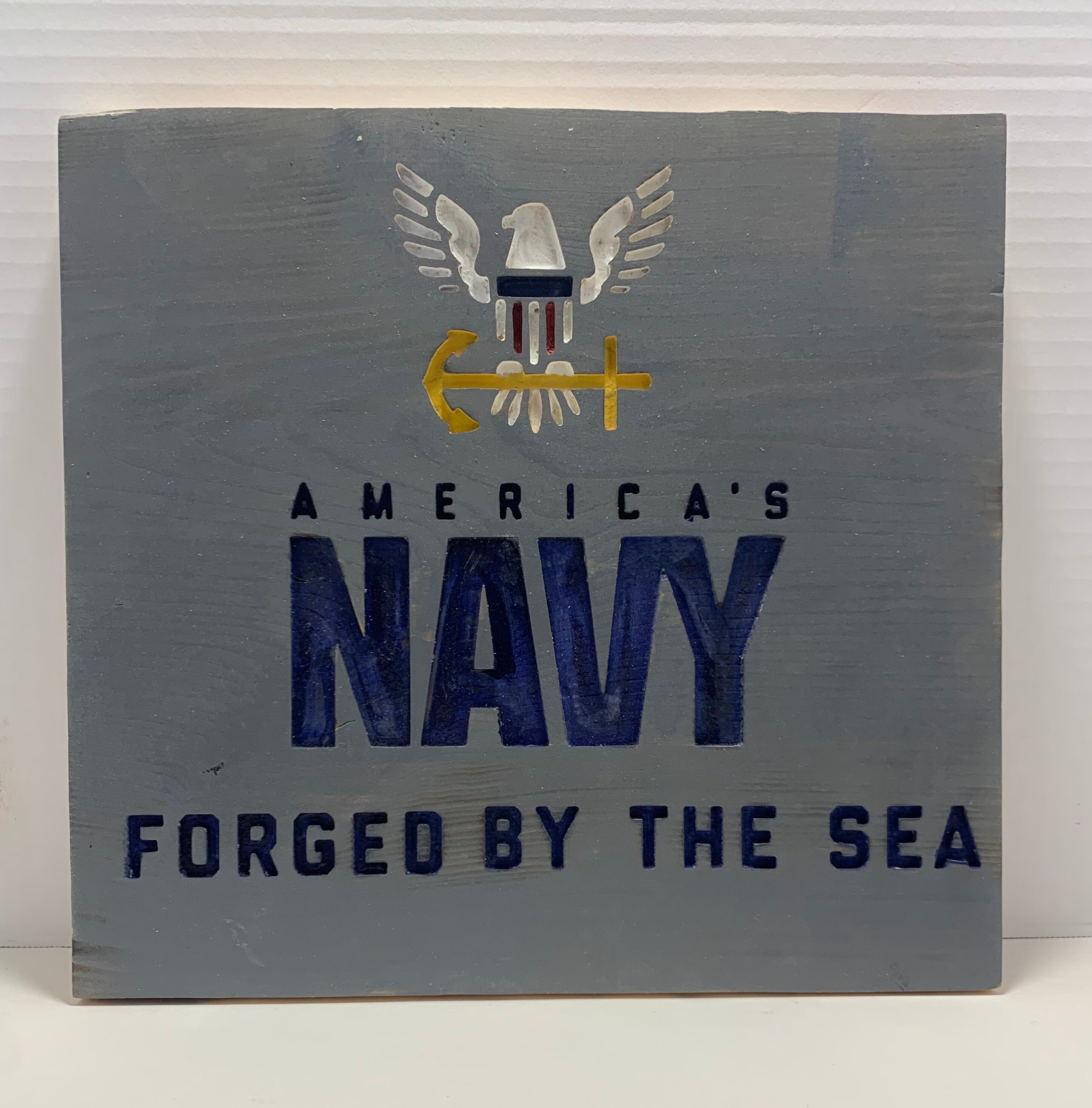  U.S. Navy Logo Sign Round 12 : Home & Kitchen