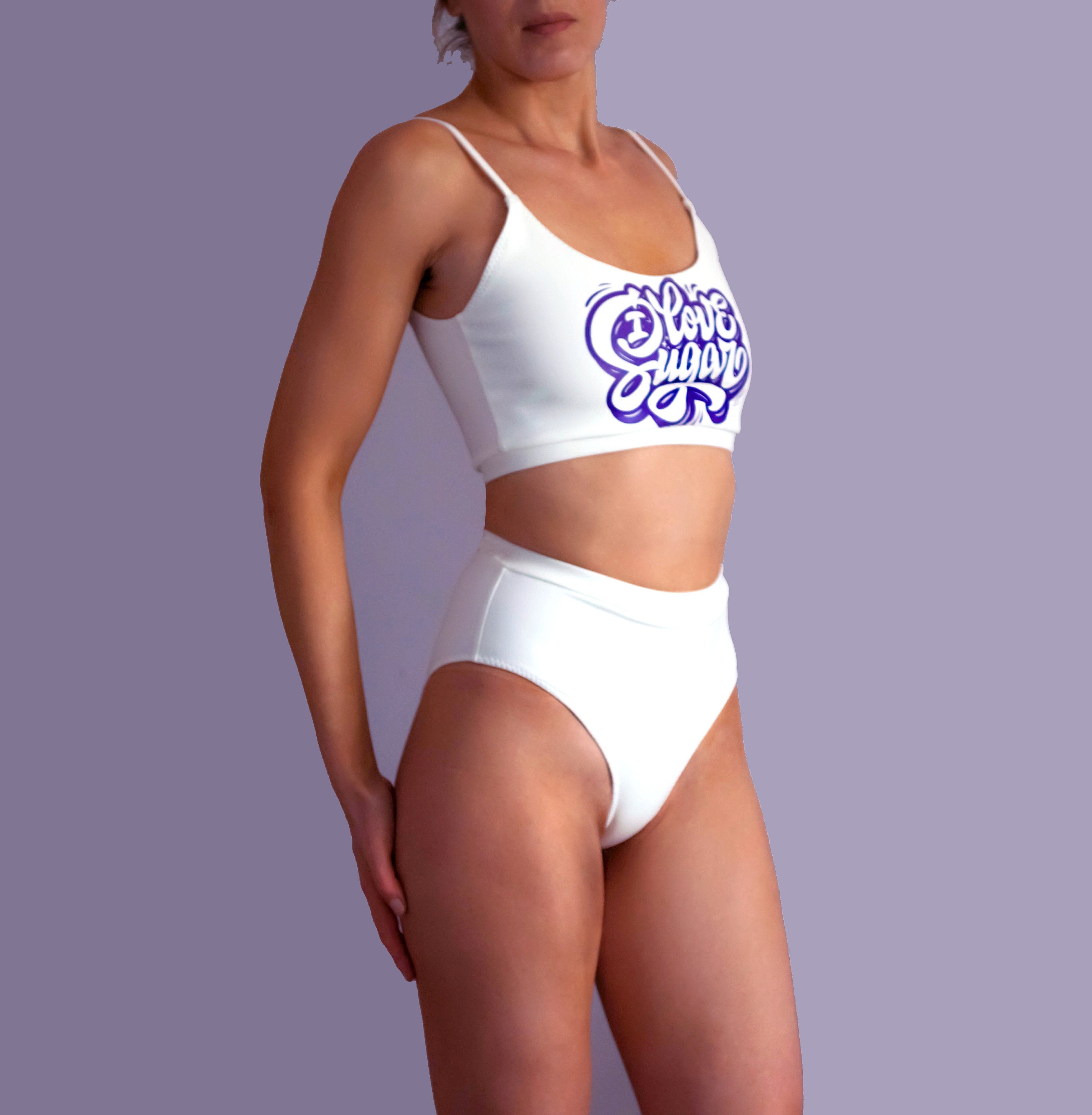 Icker Sea Solid Micro Slip Bikini Swimwear White COB-12-114W