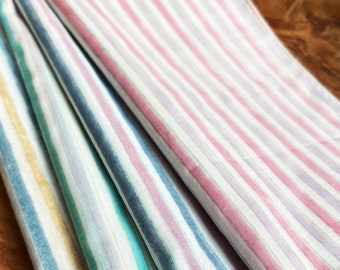 Striped cloth napkins, set of 4 block printed soft cotton napkins.