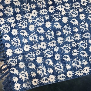 Indigo Block Printed, Handmade, Cotton Rug / Handmade Rugs / Block ...