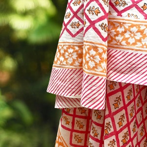 Pink sarong, beach towel made with soft block printed cotton. image 9