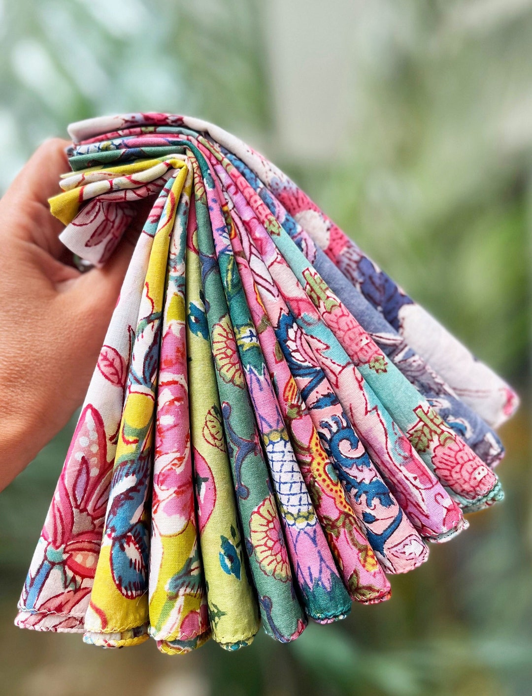 Set Di 12 Tovaglioli Di Cotone Fatti A Mano 43x43 Cm - Per Cene, Matrimoni, Natale E Feste, Colore Arancione, Lavabili In Acqua Fredda