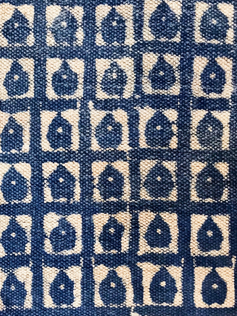 Indigo Block Printed Handmade Cotton Rug / Handmade Rugs / - Etsy