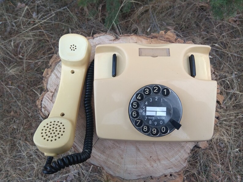 Vintage rotary phone Siemens old desk phone Retro telephone 80s