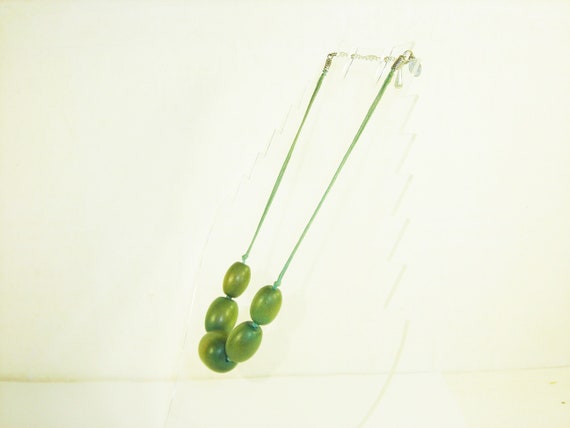 Vintage Choker Green Wooden Beads Mark Spenser 19… - image 5