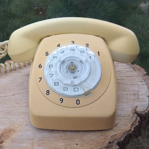 Vintage rotary phone  Old retro telephone 1960s