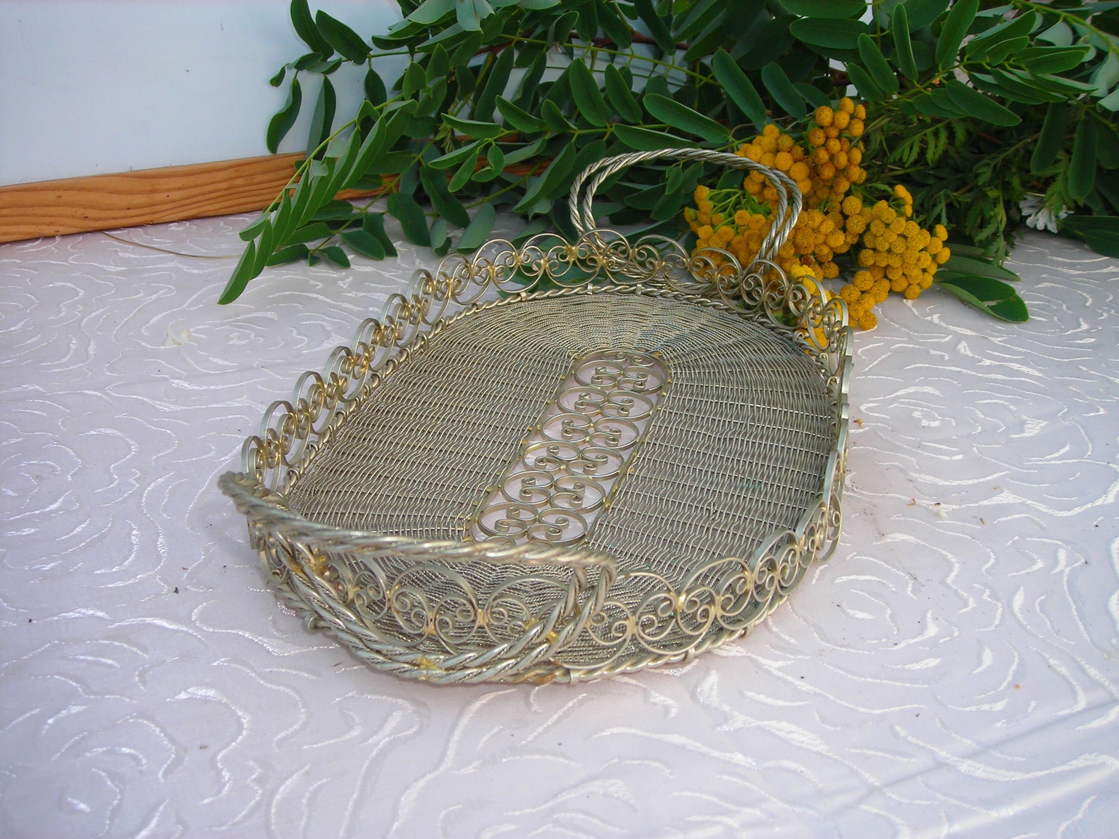 Vintage Basket Oval Filigree Russian Basket made in USSR Etsy