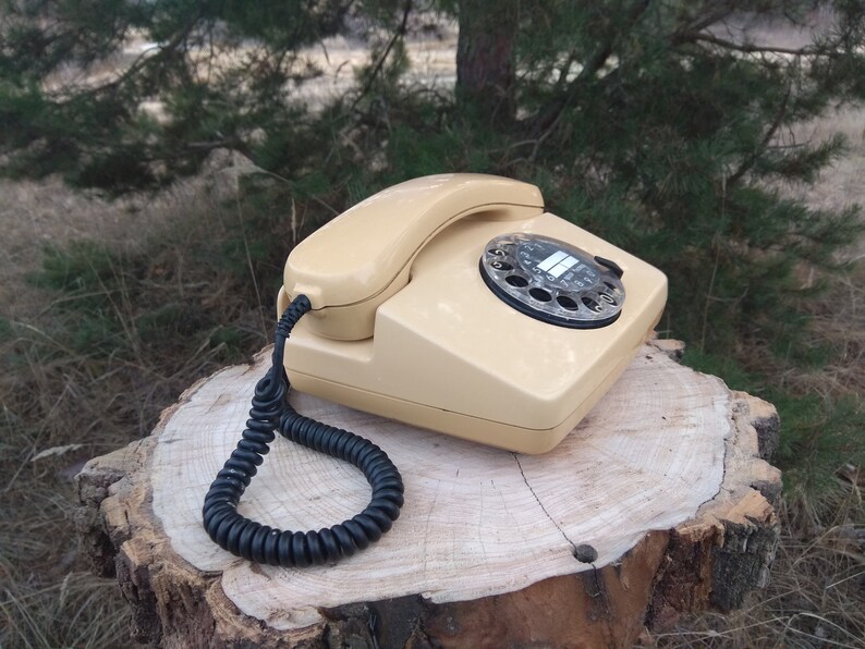 Vintage rotary phone Siemens old desk phone Retro telephone 80s