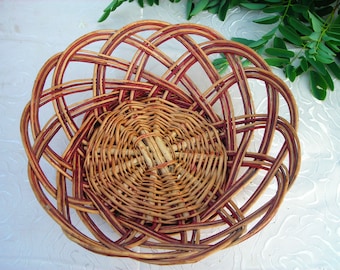 Vintage Fruits Basket, Willow Basket, Wicker Fruit Basket