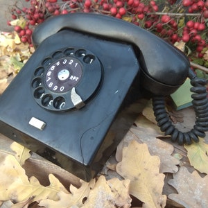 Vintage rotary phone Nordfern, Retro telephone made in Germany 1960s