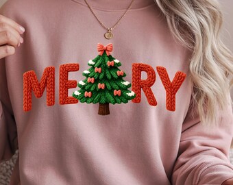 Merry Christmas Tree PNG, Coquette Latch Hook Yarn (Digital Download)