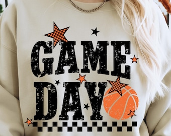 PNG de día de juego de baloncesto retro - Diseño vintage de día de juego (descarga digital)
