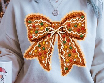 Latch Hook Yarn Gingerbread Coquette Christmas png , Merry lace Embroidery PNG