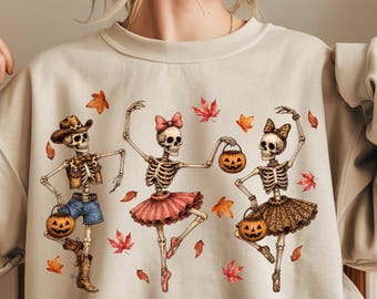 Dance Boo Spooky Halloween PNG skeleton Leopard, Fall season ,Western Cow boy  (Digital Download)
