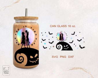 Voix de nuit Halloween lune saison effrayante Libbey Glass Wrap : SVG PNG DFX pour cricut