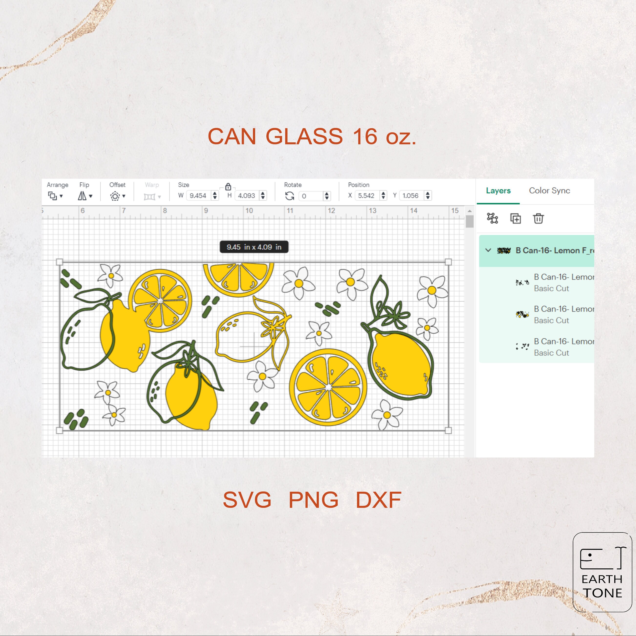 Lemon Dfx Lemon Libbey Glass Wrap: 16oz Summer Fruit SVG, PNG, DFX File for ...