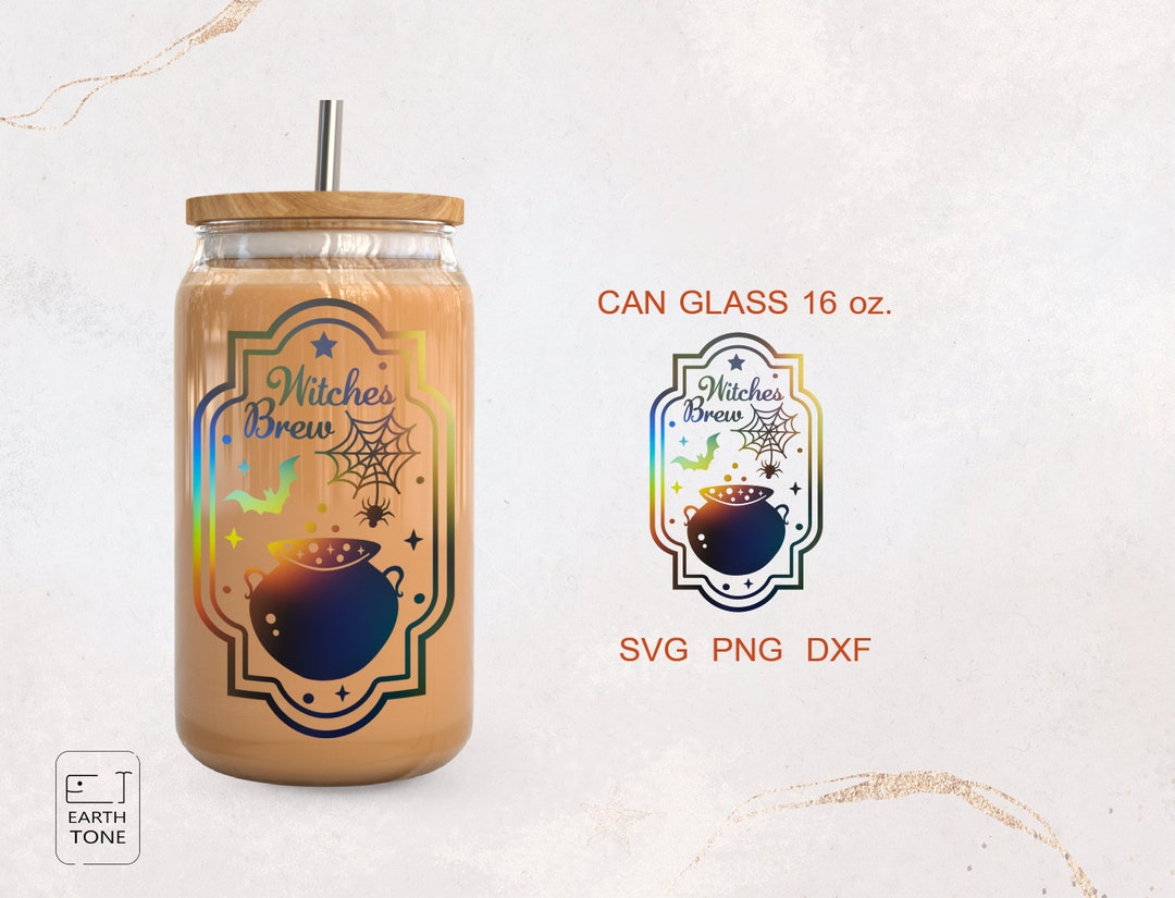 Witches Brew Libbey Glass Wrap SVG, Halloween Beer Can Glass (digital ...