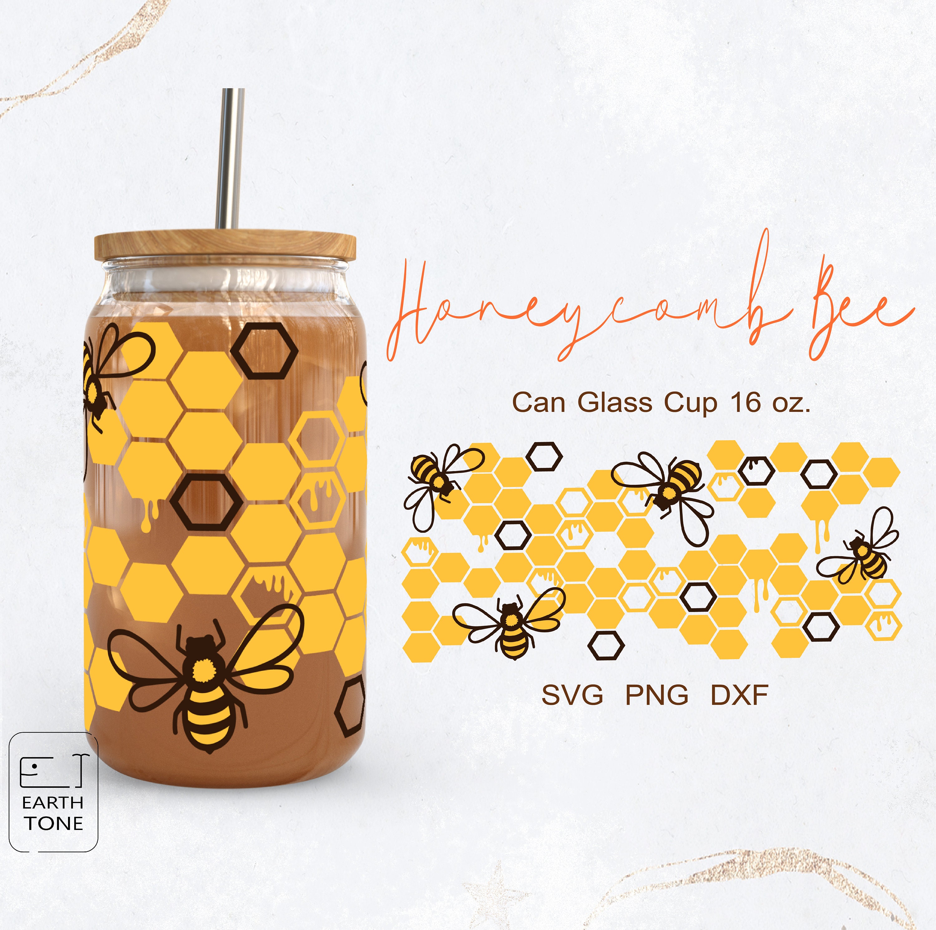 Bee Tumbler Wrap 40 oz Quencher, Sublimation Design