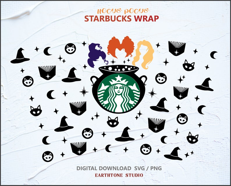 Download Witch theme svg Halloween Full wrap SVG for Starbucks ...