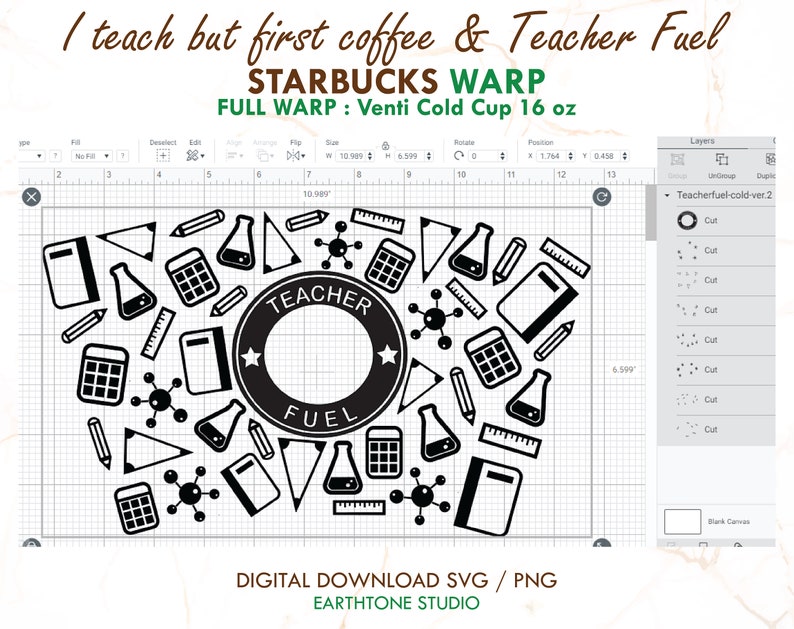 Download I Teach But Coffee First Teacher Fuel Starbucks Svg Digital Download Full Wrap For Starbucks Venti Cold Cup 24oz Png File For Cut Svg Clip Art Art Collectibles