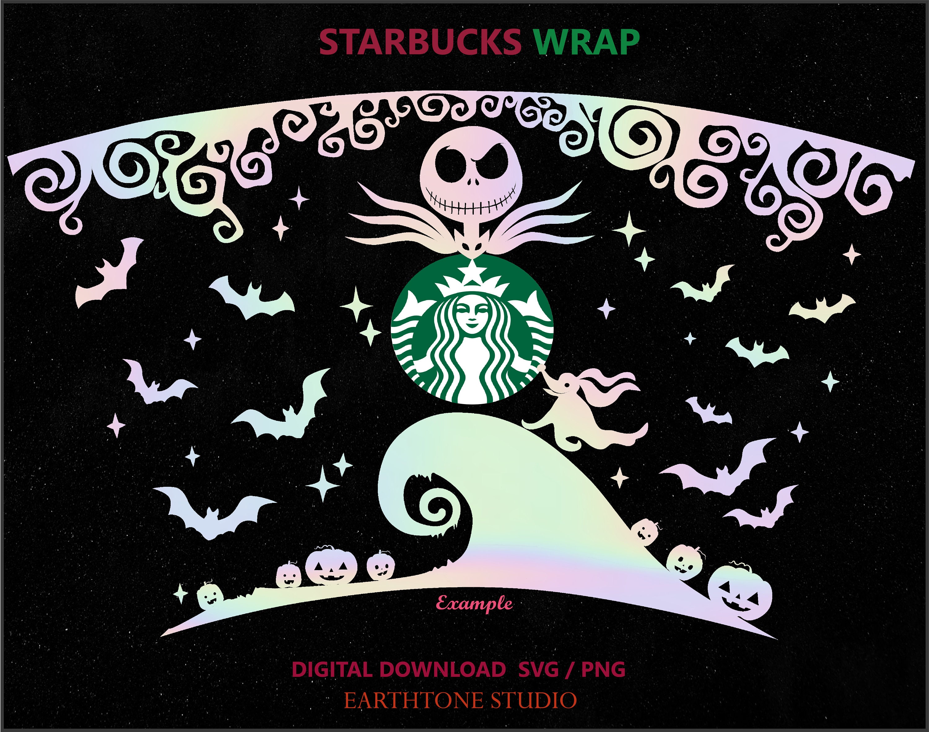 jack skellington , Full wrap SVG for Starbucks Venti cold Cup 24 oz. …
