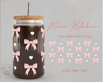 Pink Schleife kokett Glasdosenverpackung SVG: Mom Mama Design (digitaler Download)