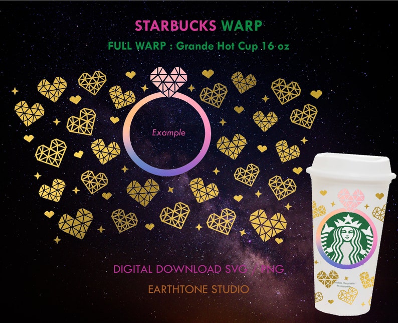 Bride cup PNG Bride svg Digital download SVG file for Cricut Heart Ring Starbucks SVG full wrap for Starbucks Grande hot cup 16oz