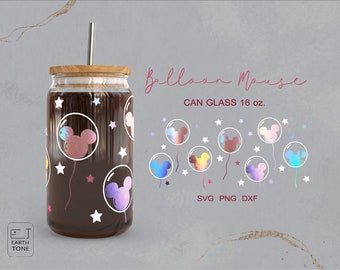 Balloon Mouse Class of Senior 2026, 16oz Glass Wrap SVG PNG