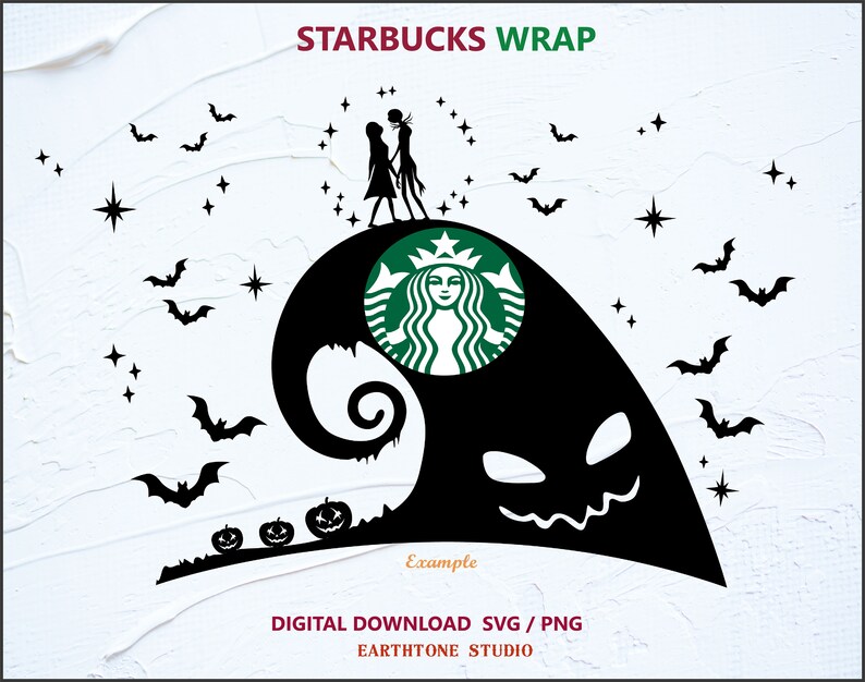 Download Jack & Sally Full wrap SVG for Starbucks Venti cold Cup 24 ...