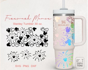Firework Mouse Cute Mouse full wrap for Cup  Quencher tumbler 30 oz .  png, svg file for Cricut, digital file