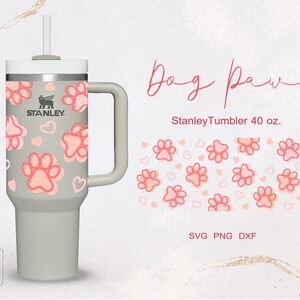 Hondenpoot hond Mom mooie hond mama Moederdagbeker volledige wrap voor blusbeker 40 oz. dxf-, png-, svg-bestand voor Cricut, digitaal bestand