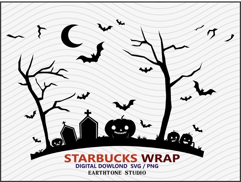 Download Halloween theme SVGFull Wrap svg for Starbucks Venti cold ...