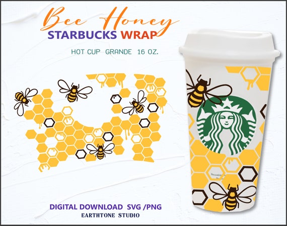Honeybee Starbucks Cup Bee Cup Honeycomb Cup Custom