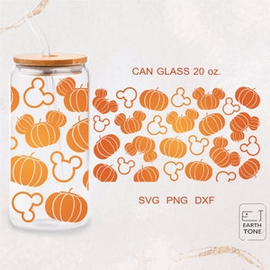 Pumpkin Mouse Libbey glass wrap Mouse beer can glass svg Pumpkin full wrap for Libbey glass 20oz PNG, DFX, SVG file for Cricut, digital file