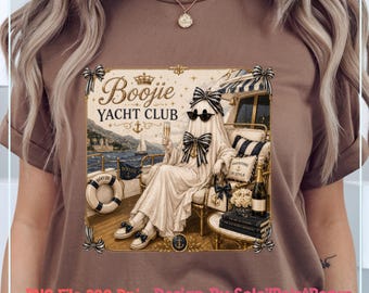 Boo-Jie ghost Spooky Season PNG: Halloween Cozy Fall vibe Yacht club
