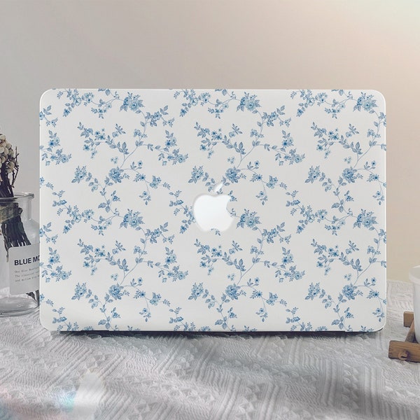 Light Blue floral MacBook Case New Macbook Pro 13 A2338 Macbook M2 Air 13 A2681 Pro 14 A2779 Pro 16 2022 Pro 13/15 Inch Unique Laptop Case