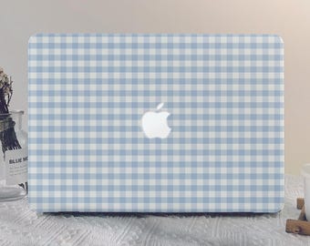 Jasnoniebieski, podstawowy, kratkowany pokrowiec na MacBooka, nowy MacBook Pro 13 A2338, MacBook Air 13 15 2025, Pro 14 A3112, Pro 13/15/16 cali, M3 M4, wyjątkowy pokrowiec na laptopa