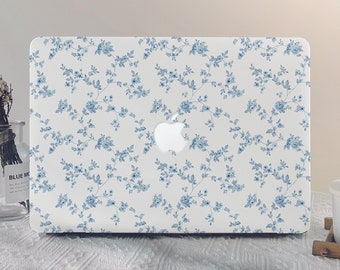 Jasnoniebieskie kwiatowe etui na MacBooka Nowy Macbook Pro 13 A2338 Macbook Air 15 13 2025 M4 A3240 Pro 13/14/15/16 cali M1 M2 M3 Unikalne etui na laptopa