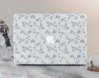 Light Blue floral MacBook Case New Macbook Pro 13 A2338 Macbook M2 Air 13 A2681 Pro 14 A2779 Pro 16 2022 Pro 13/15 Inch Unique Laptop Case