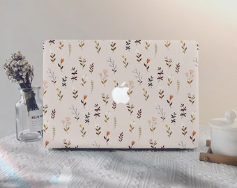 Retro Floral Blätter MacBook Hülle New Macbook Pro 13 A2338 Macbook M2 Air 13 A2681 Pro 14 A2779 Pro 16 2022 Pro 13/15 Zoll Einzigartige Laptophülle
