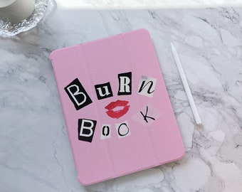 Lip Burn Book Pink iPad Case, iPad Air 5 iPad 10 10.9" 2022 iPad Pro 12.9'' 2021 Pro 11" 2022 iPad mini 6 case, iPad 9/8/7,10.2", iPad cover