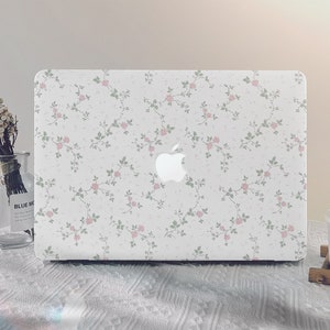 Pretty flowers on light pink flora MacBook Case for New MacBook M1 M2 Air 13 A2681, A2337, A2338, Pro 13 14 15 16, 2022 2021 2020Laptop Case