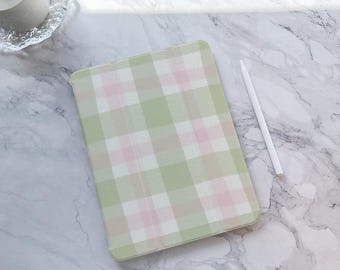 Green Checkered iPad Case, iPad Air 4 5 6 iPad 10 10.9" 2022 iPad Pro 12.9'' 2021 Pro 11" 2022 iPad mini 6 case,iPad 9/8,10.2", iPad Cover