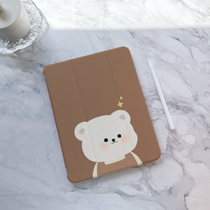 Süßer Braunbär iPad Hülle, iPad Air 5 iPad 10 10.9 Zoll 2022 iPad Pro 12.9'' 2021 Pro 11 Zoll iPad mini 6 Case, iPad 9/8/7,10.2 Zoll,iPad Cover