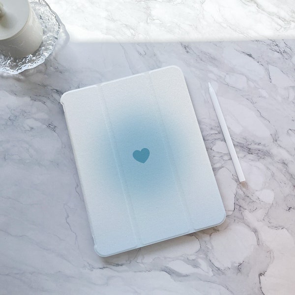 Linda funda para iPad Blue Heart, iPad Air 5 iPad 10 10.9" 2022 iPad Pro 12.9'' 2021 Pro 11" 2022 iPad mini 6 funda, iPad 9/8/7, 10.2", funda para iPad