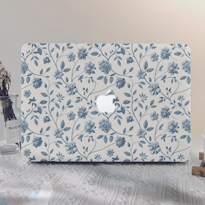 Blue Flower Floral MacBook Case Macbook Pro 13 A2338 Macbook M2 Air 13 A2681 Pro 14 inch case Pro 15/16 Inch Mac Air 15 Unique Laptop Case